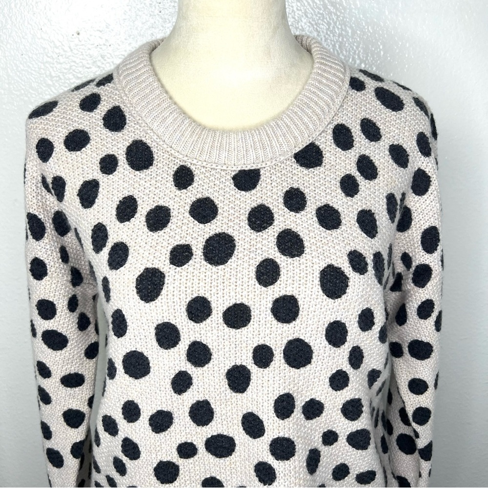 MADEWELL New! Leopard Dot Wool Blend Pullover Sweater Flare Sleeve Size XS NWT - Picture 7 of 14